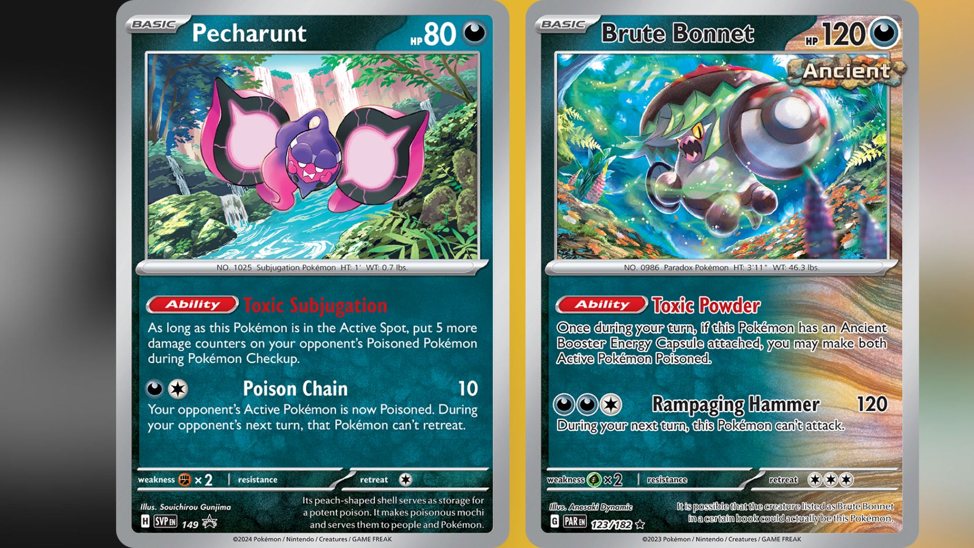 Pecharunt and Brute Bonnet (Image via TPC)