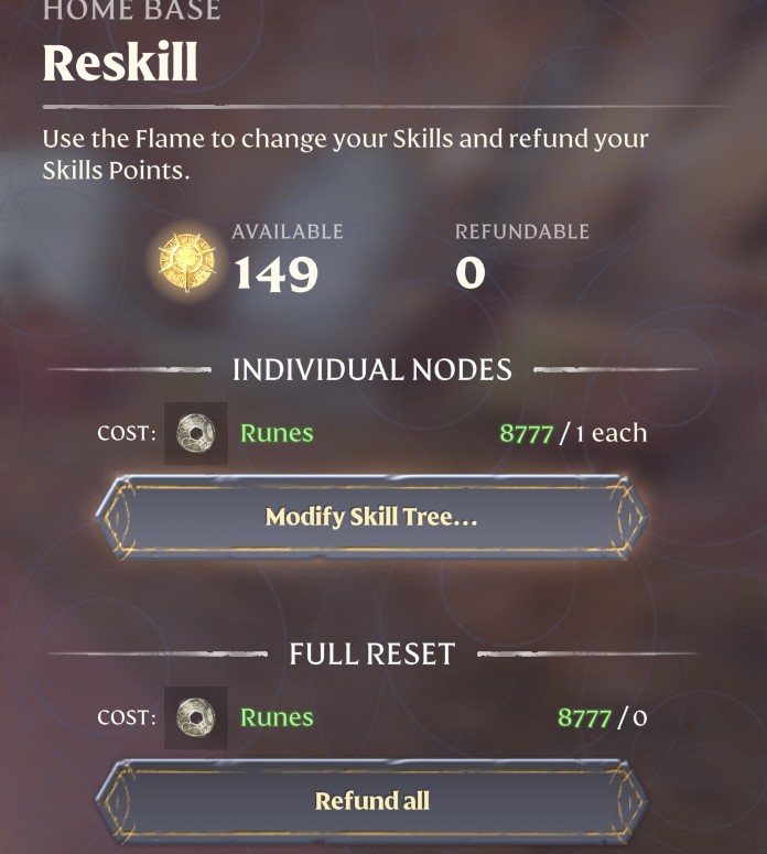 Level 35 Skill Points Enshrouded