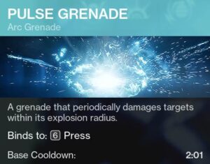 Destiny 2 Pulse Grenade Arc Titan Grenade Ability
