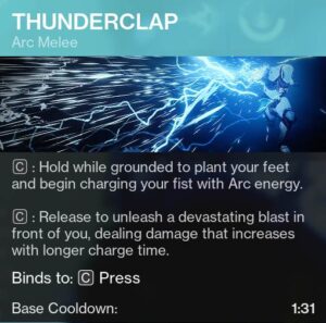 Destiny 2 Thunderclap Arc Titan Melee Ability