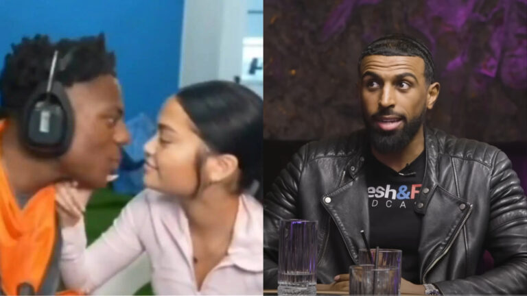 IShowSpeed and his girlfriend in recent live stream and Myron Gaines.