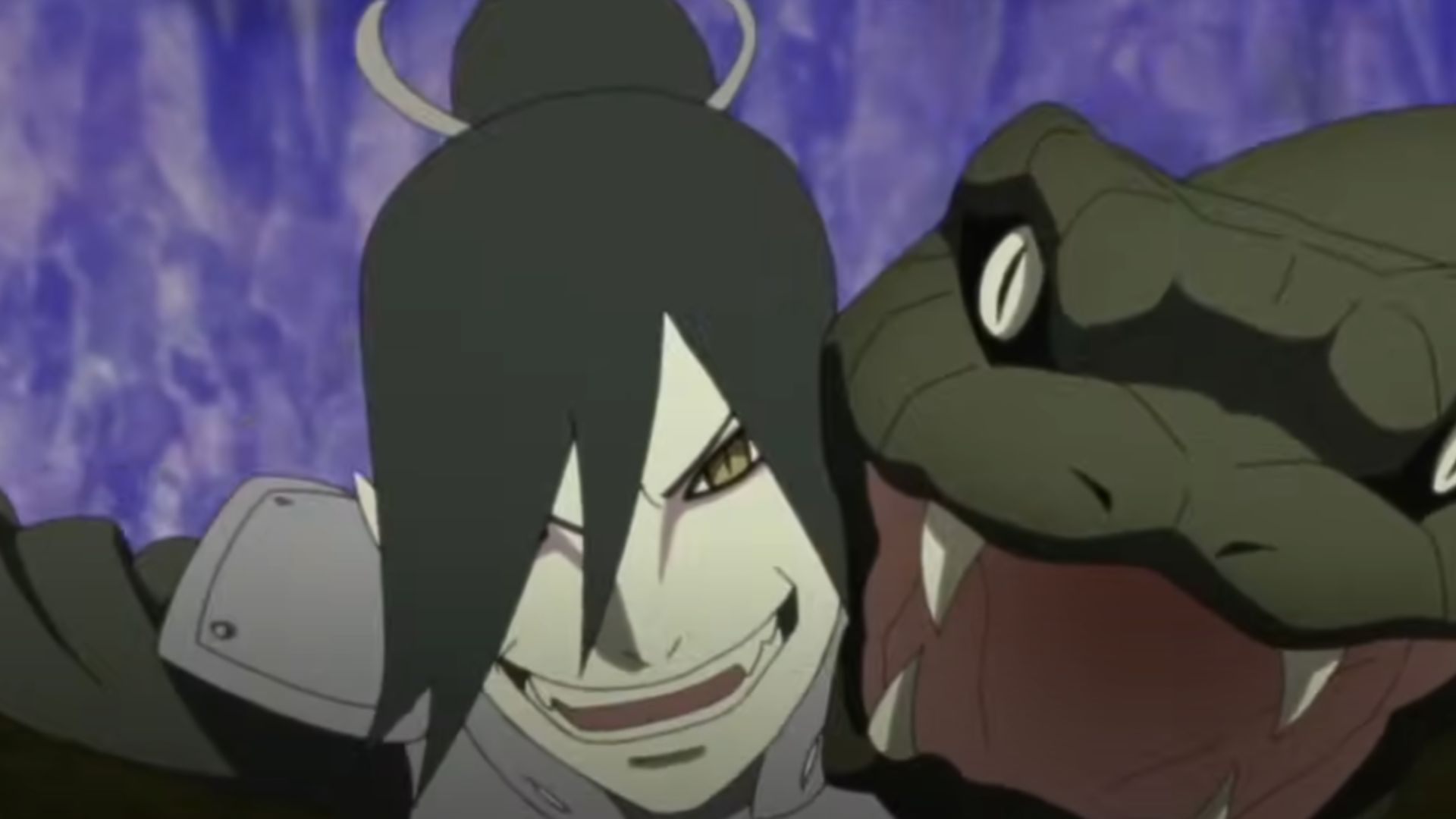 Orochimaru fighting against Log