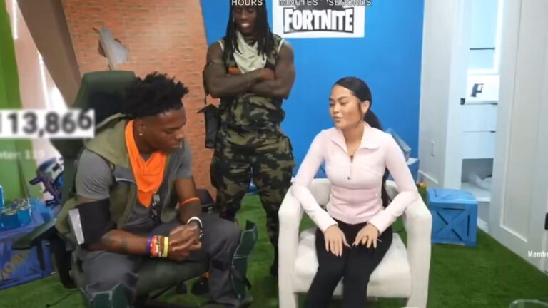 IShowSpeed, Kai Cenat and Speed's girlfriend during a livestream.