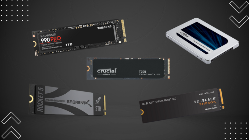 Top 5 SSD for Gaming in 2025 (Image via: Deltias Gaming, WD, Crucial, Samsung, Sabrent)