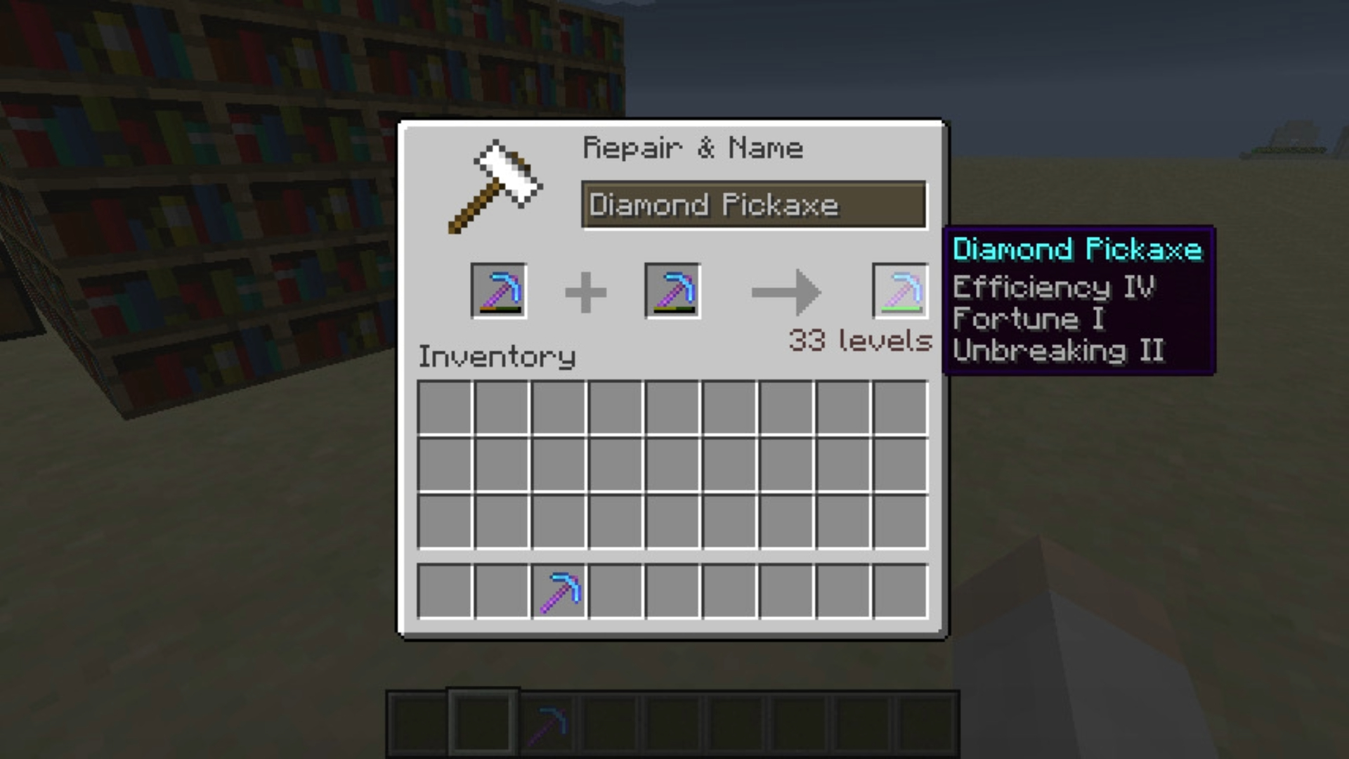 Repairing Items (Image via Minecraft Wiki) 