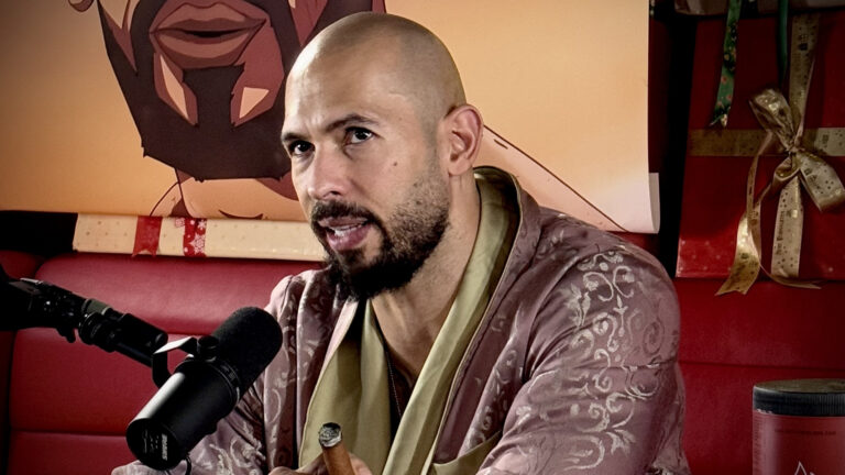 Andrew Tate during his livestream.