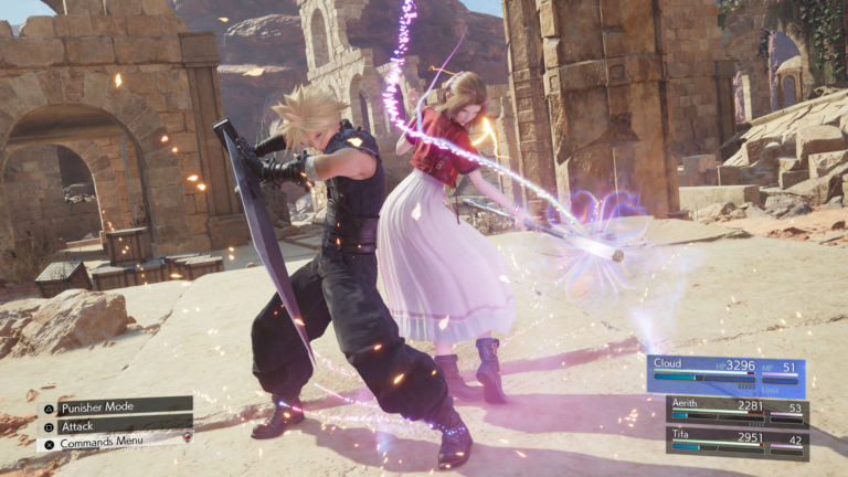 Cloud and Aerith in battle (Image via Square Enix)