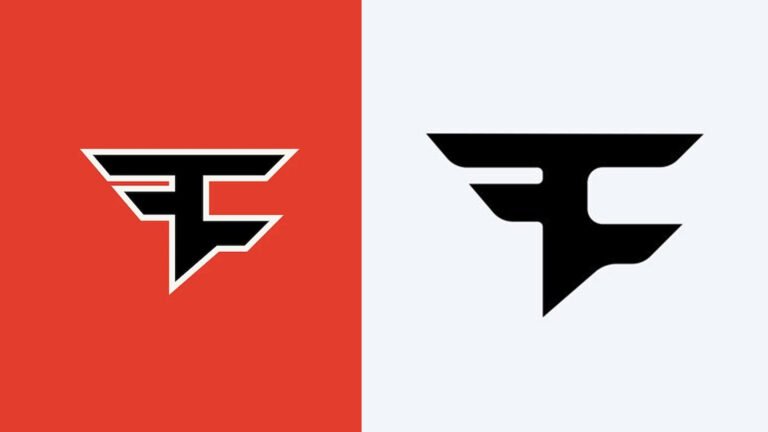 FaZe Clan's logos, before and after.