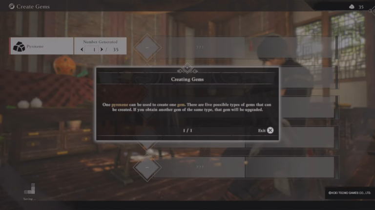 How to create Gems in Dynasty Warriors Origins?