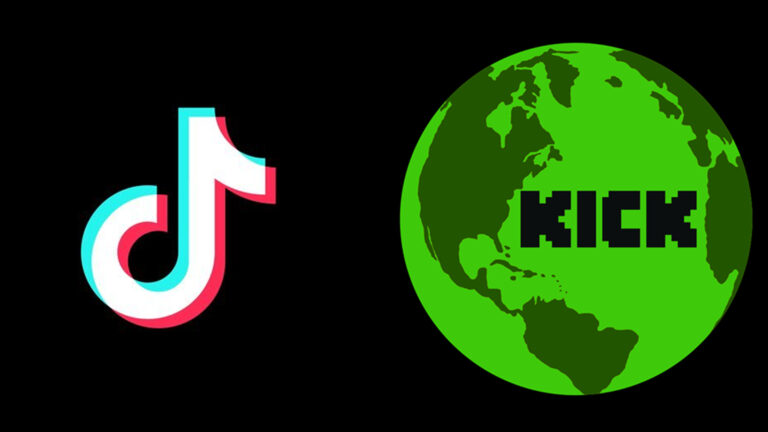 Kick and TikTok logos