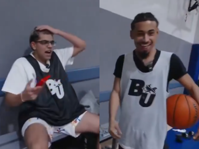 “Decided To Hit Em With The One-Legged Kobe Shot” – Fans Suprised As N3on Hits A 3-Pointer Against Julian Newman