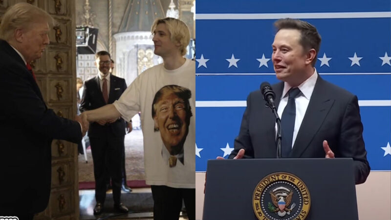 xQc, Donald Trump, and Elon Musk in images