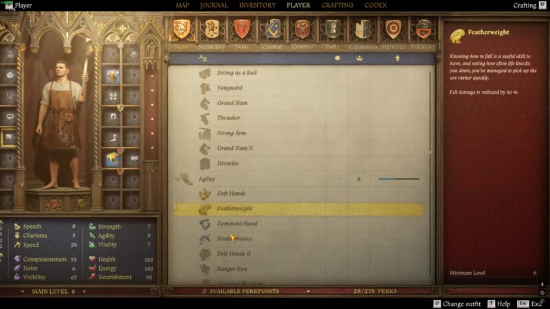 All Agility Perks in Kingdom Come Deliverance 2