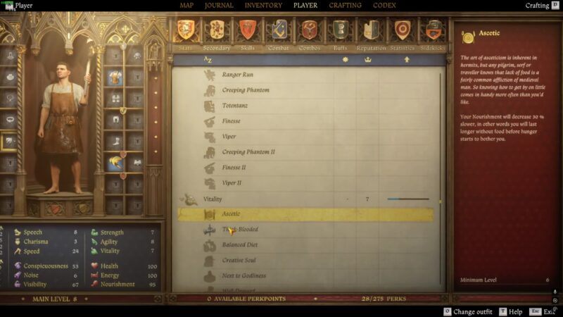 All Vitality Perks in Kingdom Come Deliverance 2