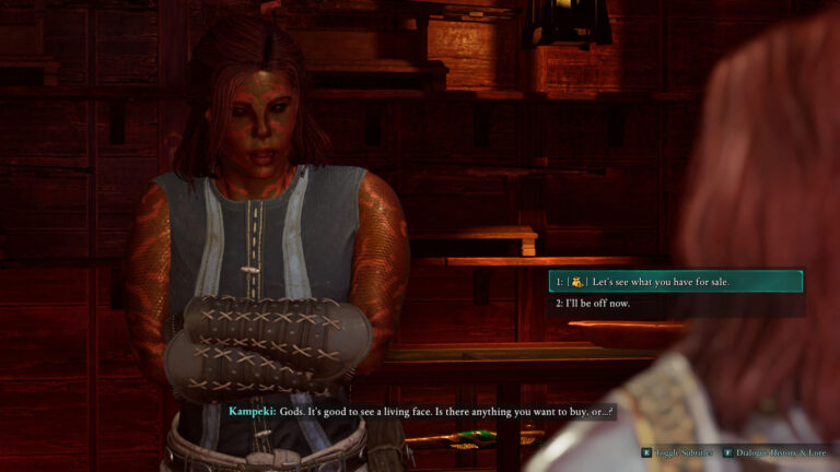 Avowed merchant Kampeki at Fish in a Barrel in Thirdborn (Shatterscarp)