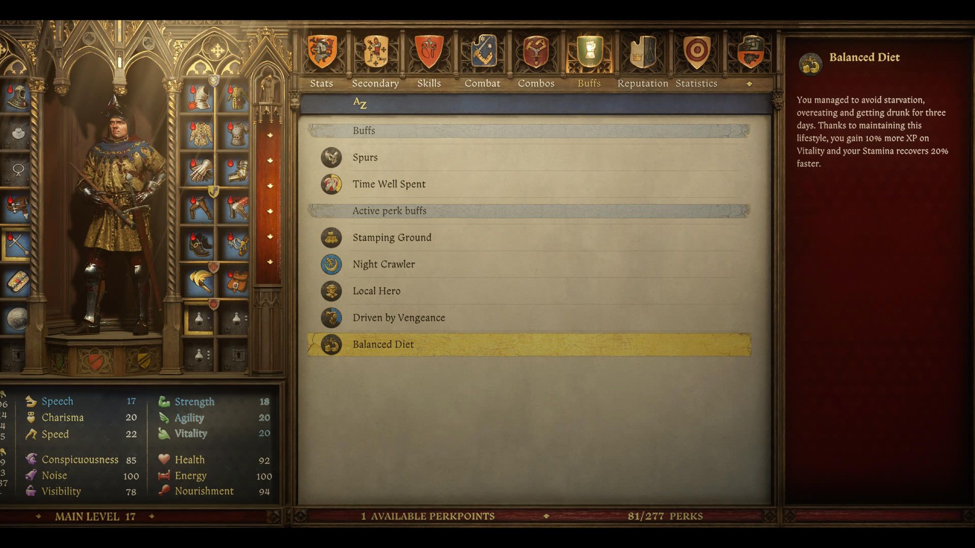 Balanced Diet buff in kcd2