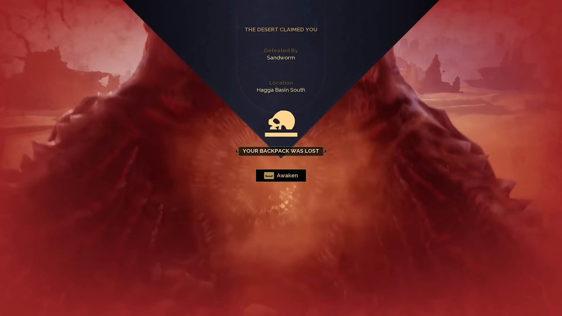Dune Awakening Sandworm death screen