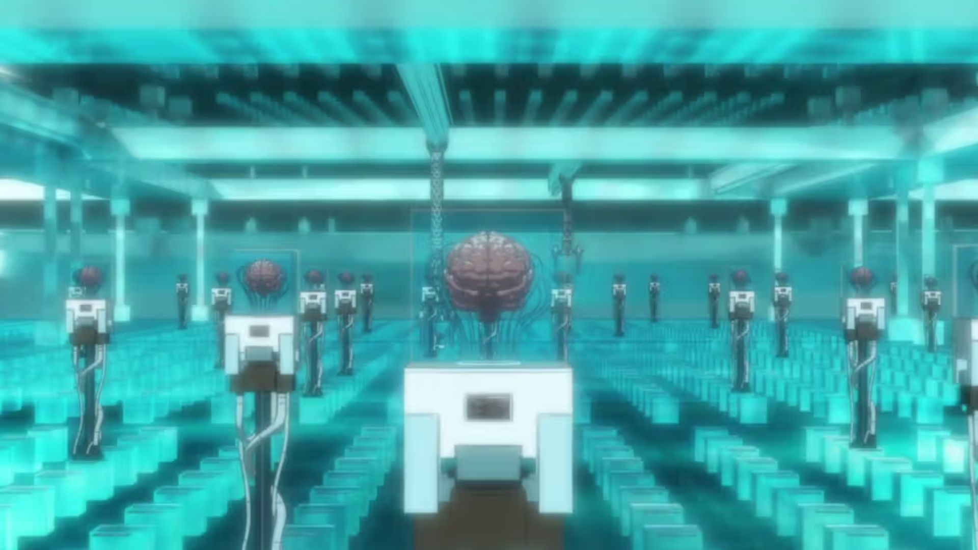 The Sibyl System as seen in the anime (Image via Production I.G)