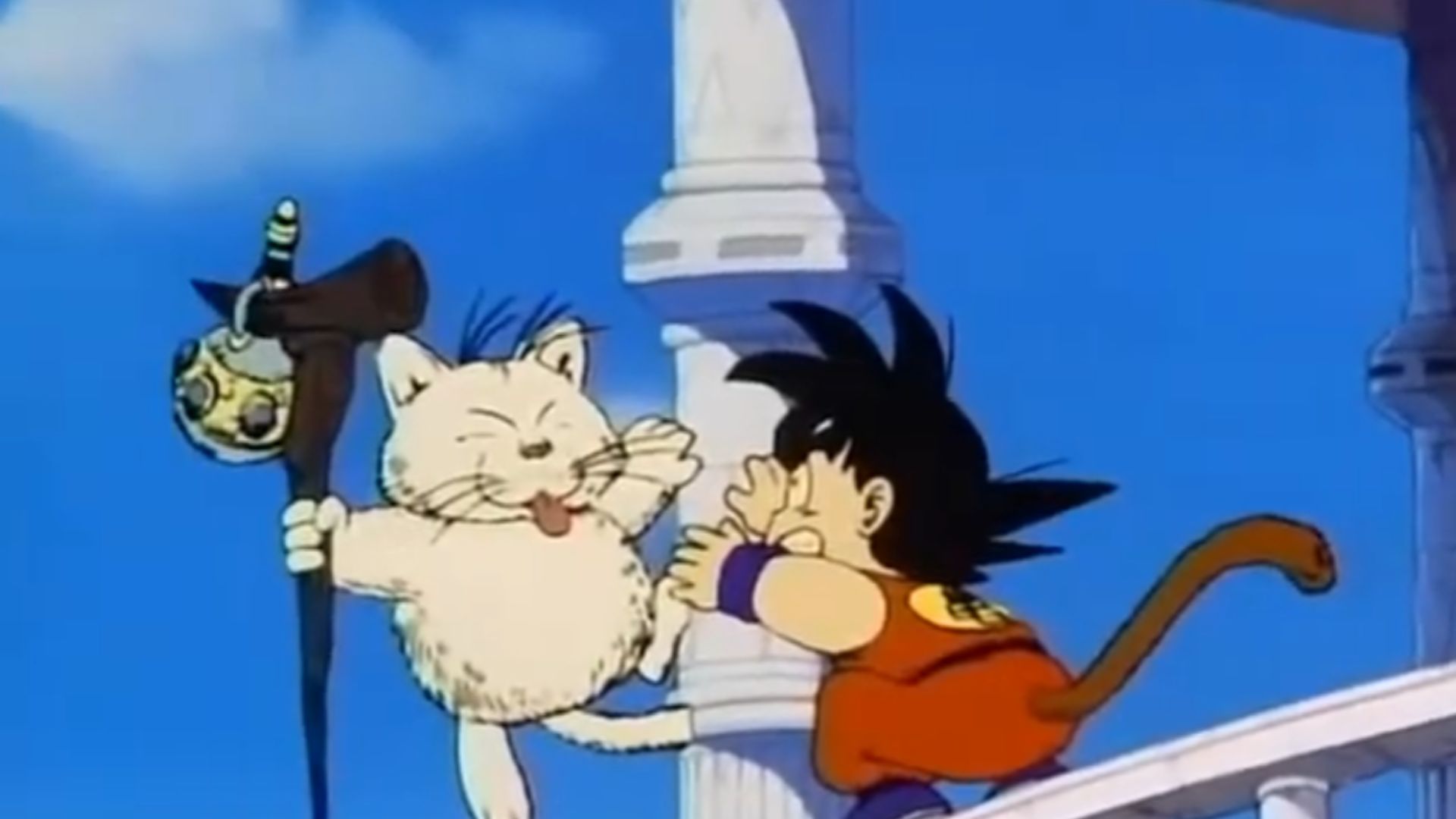 Goku trying to catch Korin