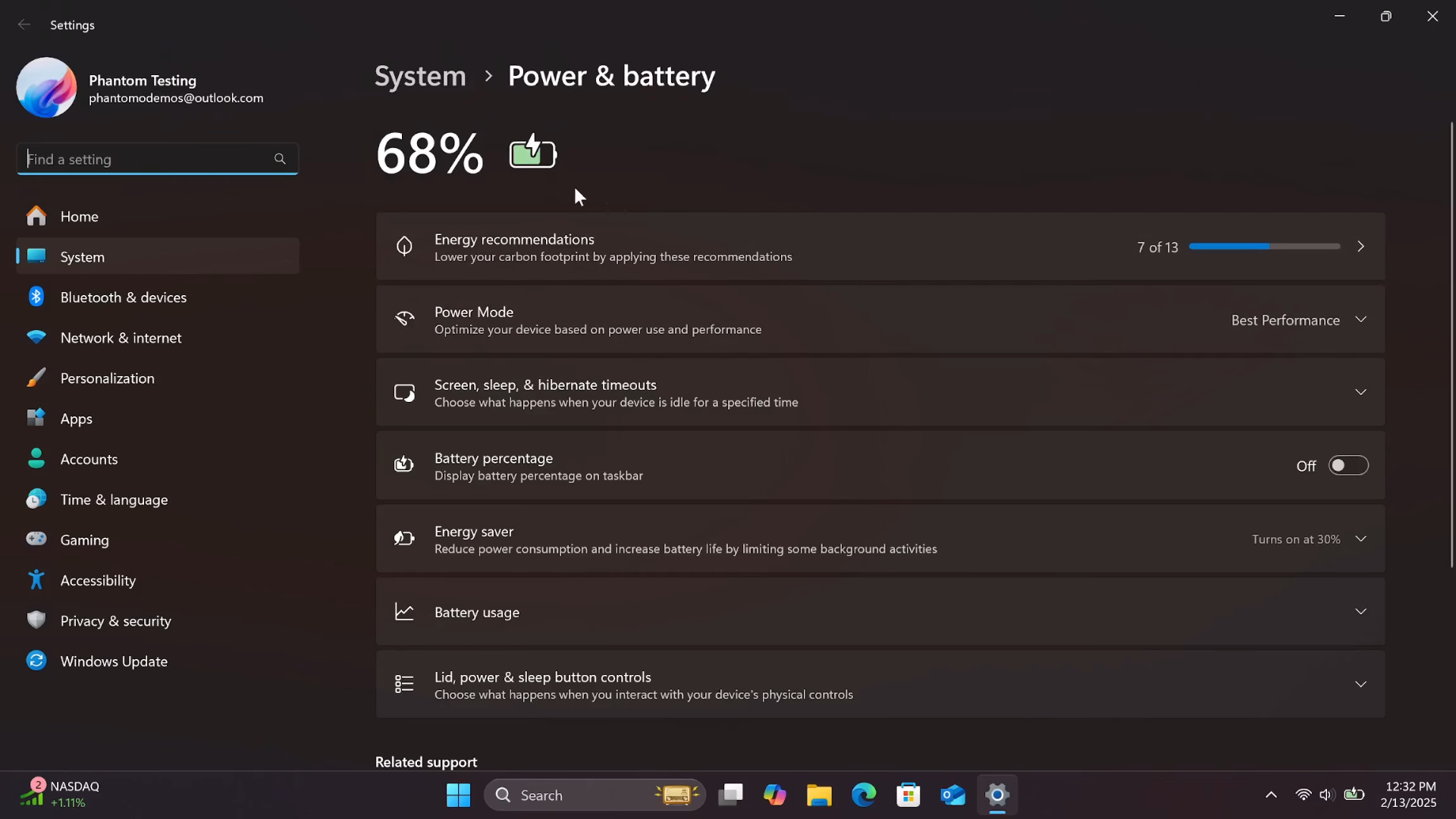 Battery Percentage (Image via: phantomofearth @YouTube)