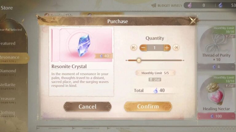 Infinity Nikki How to get Resonite Crystals