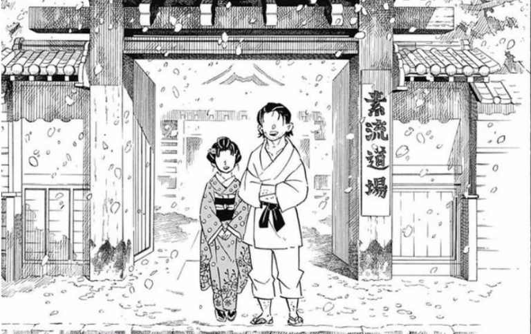 Koyuki and her Father as seen in manga (Image via Shueisha Inc.)