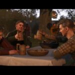 Henry and his friends drinking in a tavern (Image via Warhorse Studios)