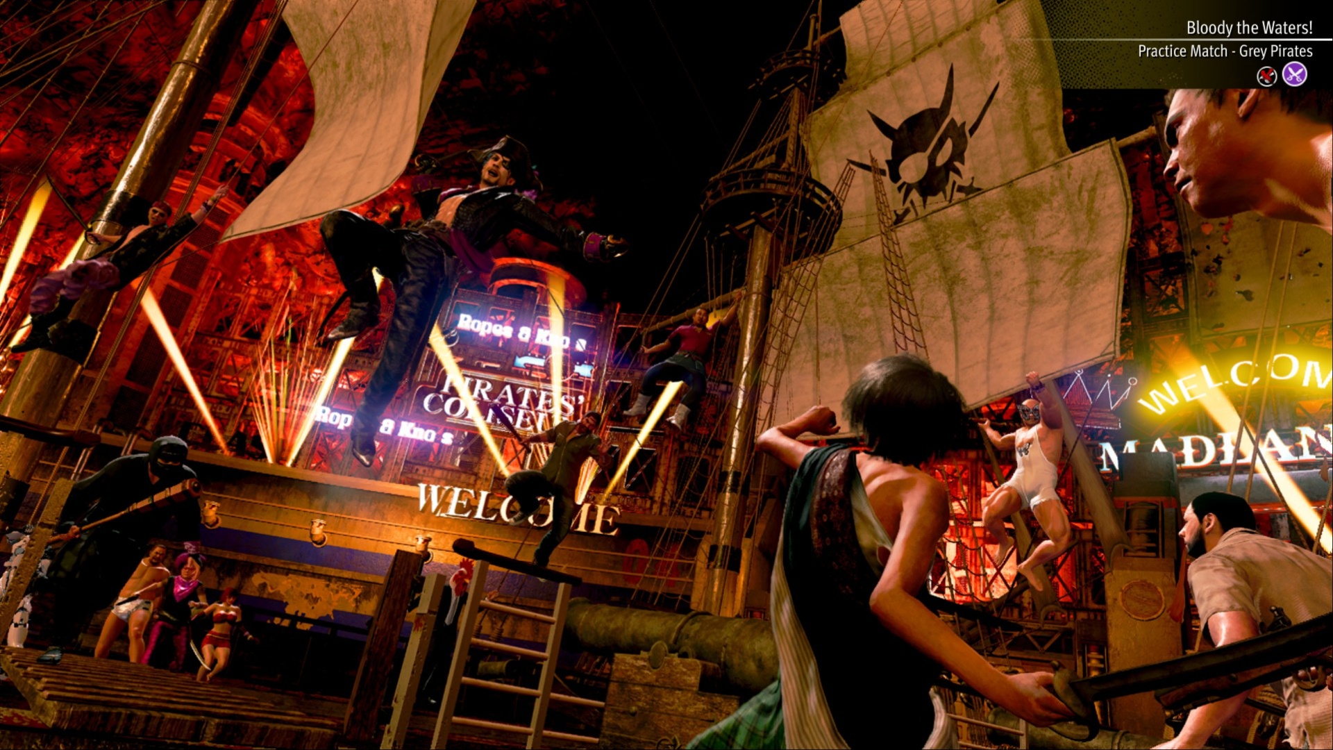Majima boarding another ship (Image via SEGA)
