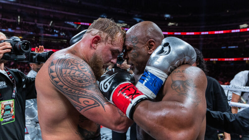 Mike Tyson and Jake Paul in images