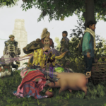 Petting Poogie in Suja in Monster Hunter Wilds [Source: Deltias Gaming/Capcom]