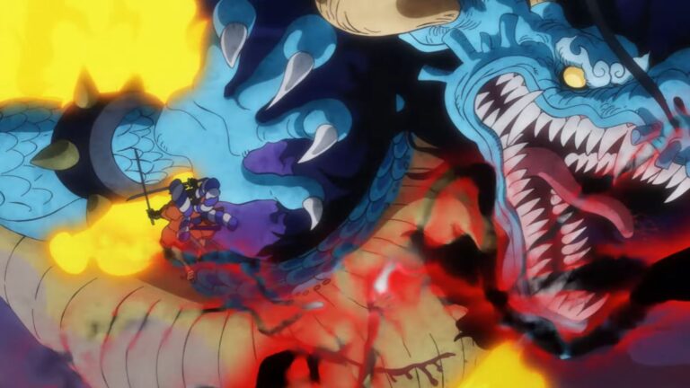 Oden leaves a scar on Kaido's chest