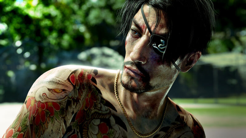 Majima wakes up on Rich Island (Image via SEGA)