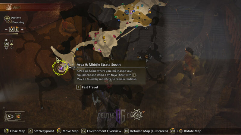 Pop-up Camp to reach The Black Flame in Monster Hunter Wilds.