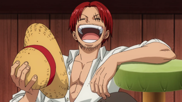 Shanks laughing over as seen in Anime (Image via Toei Animation)