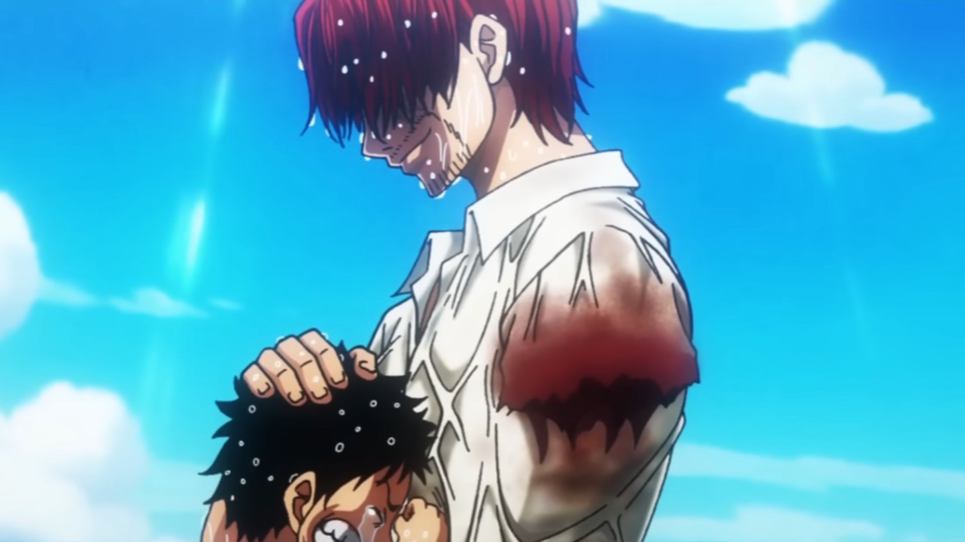 Shanks sacrifices an arm to save Luffy