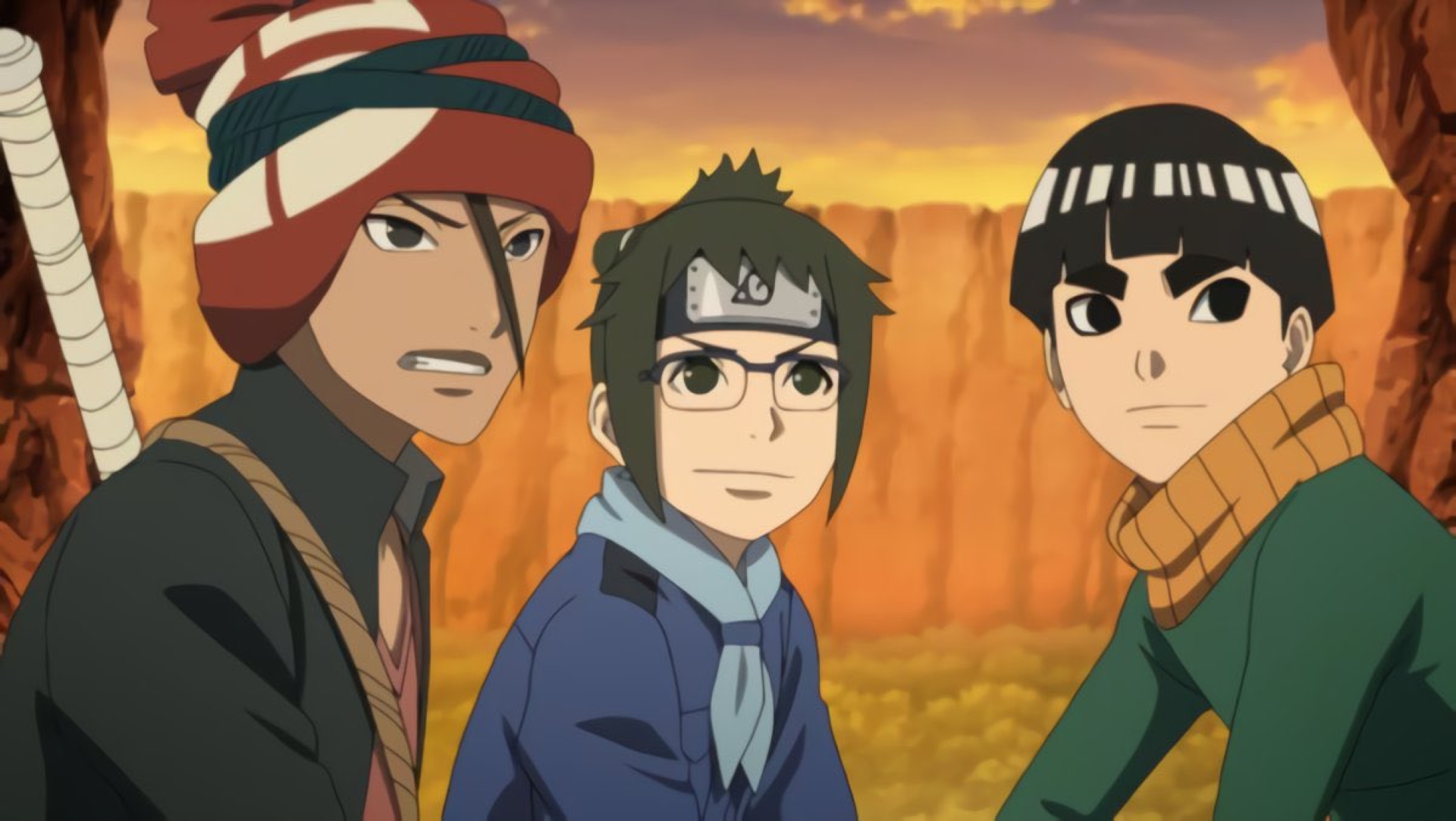 Team 5 (Iwabe, Denki and Metal Lee) in Boruto