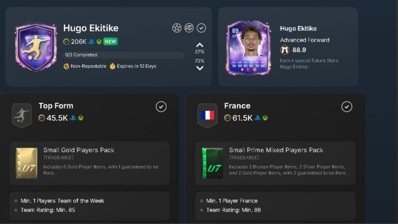 Hugo Ekitike Future Stars SBC in EAFC 25