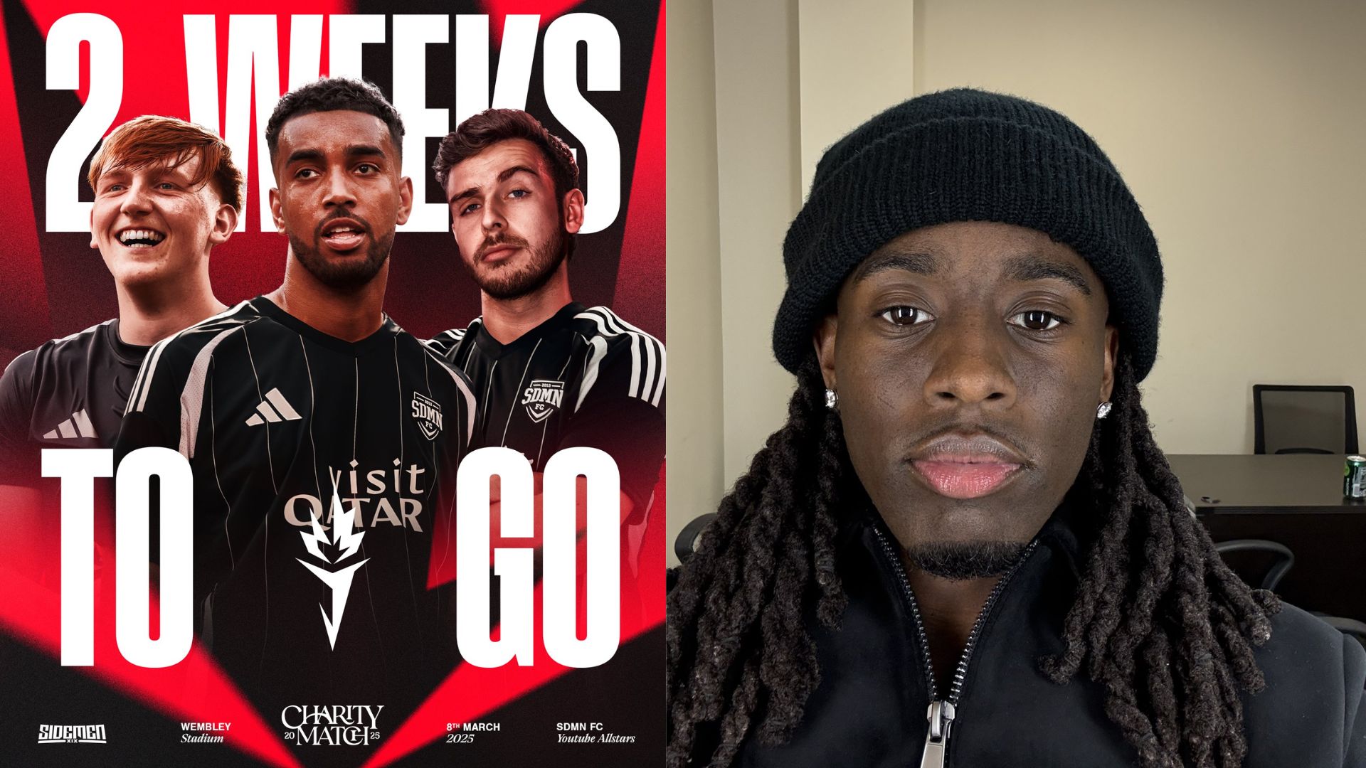 Kai Cenat is one of the Twitch streamer who will be participating at the Sidemen Charity Match 2025. (Image via @Sidemen @KaiCenat/ X)