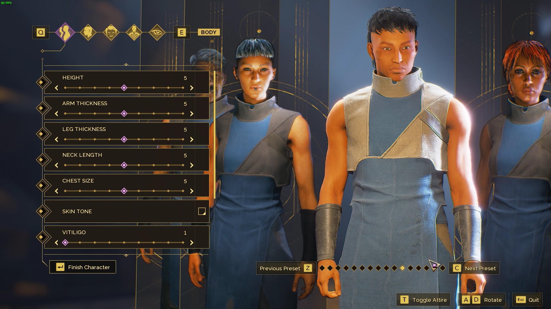 all presets and body types in dune awakening character creation