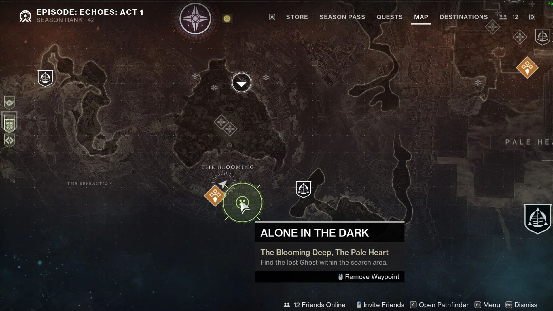 The lost Ghosts are marked on the map (Source: Activision, r/destiny2)