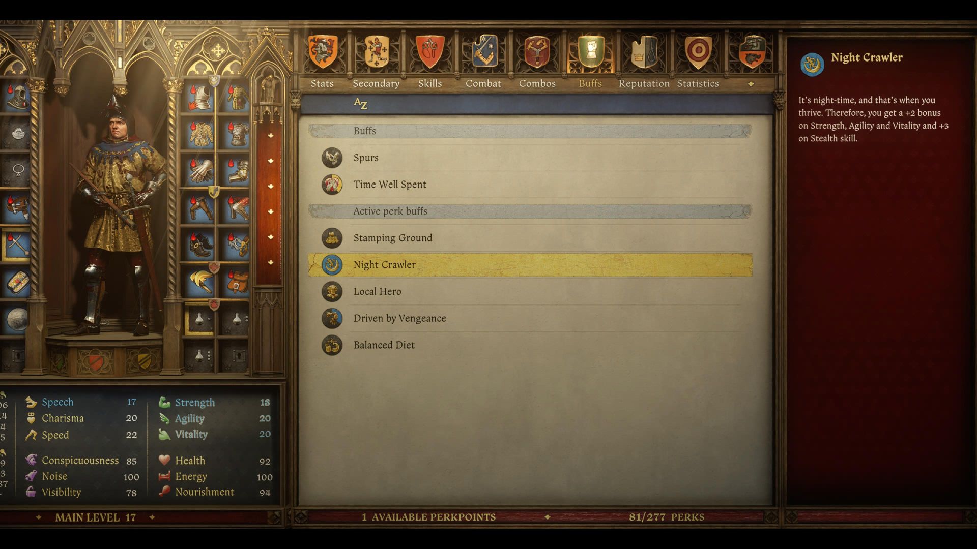 night crawler buff in kingdom come deliverance 2