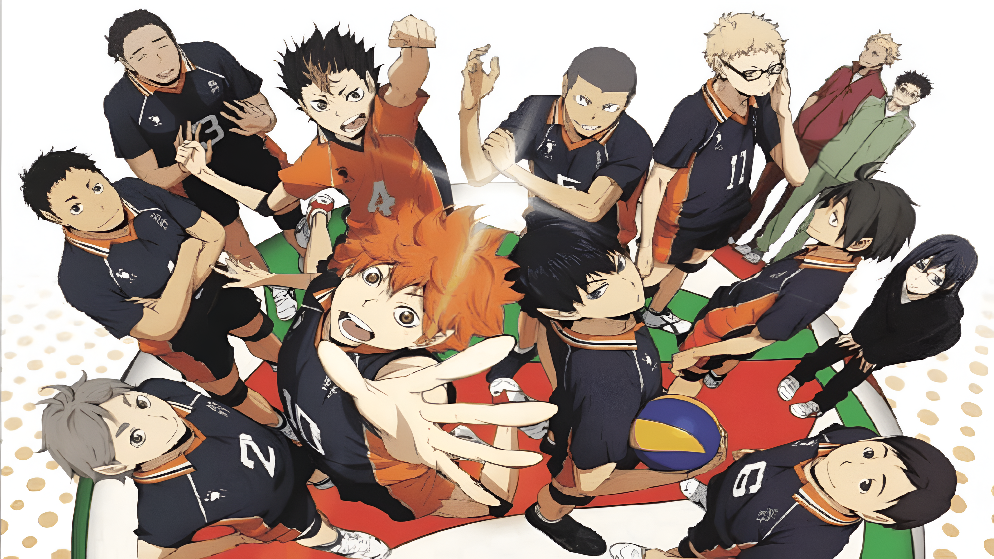 The Karasuno team as in the end of Haikyuu!! manga