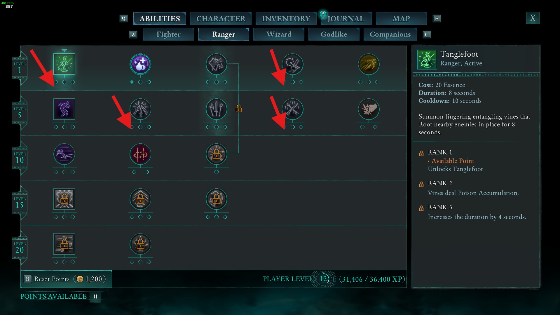 vanguard scout skill level 1-10 avowed