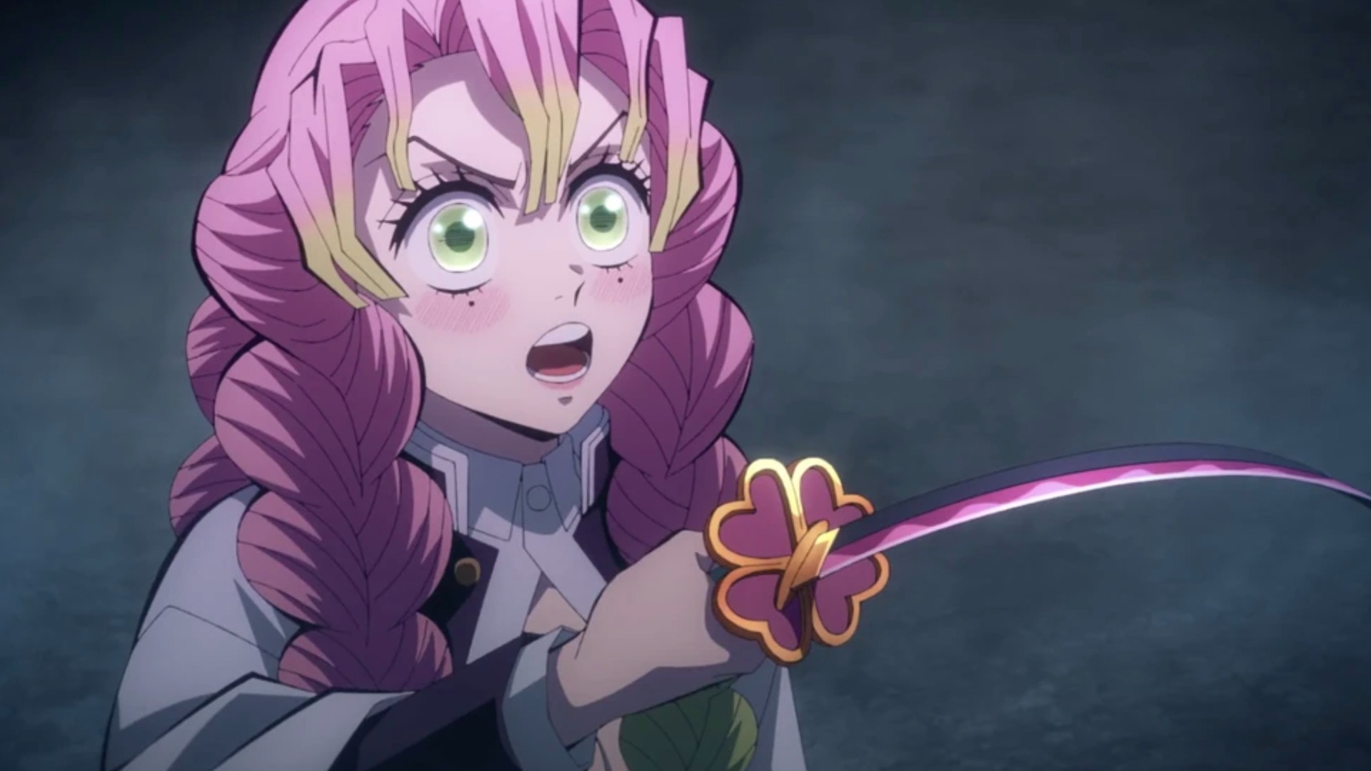 Mitsuri Kanroji is the current Love Hashira in the anime (Source: Ufotable)