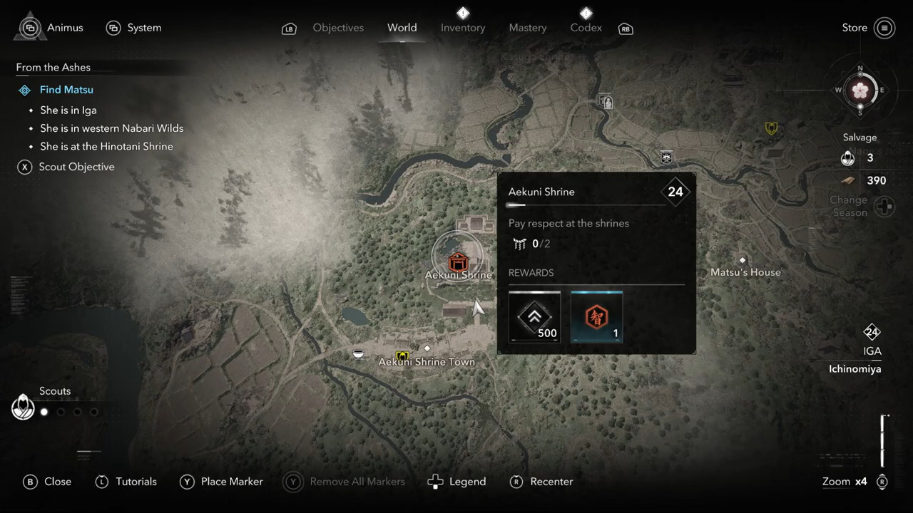 Map Location of Aekuni Shrine (Image via Ubisoft and @QuickTipshow/YouTube)
