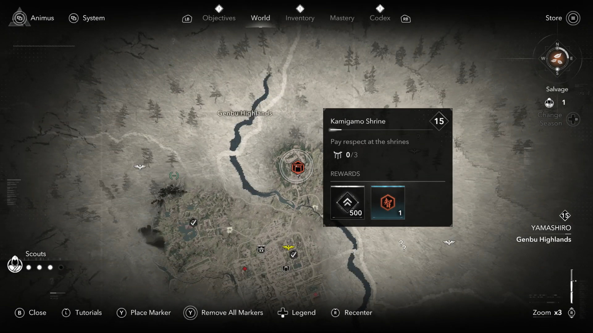 The shrine is located in the Yamashiro region (Image via Ubisoft and @QuickTipshow/YouTube)