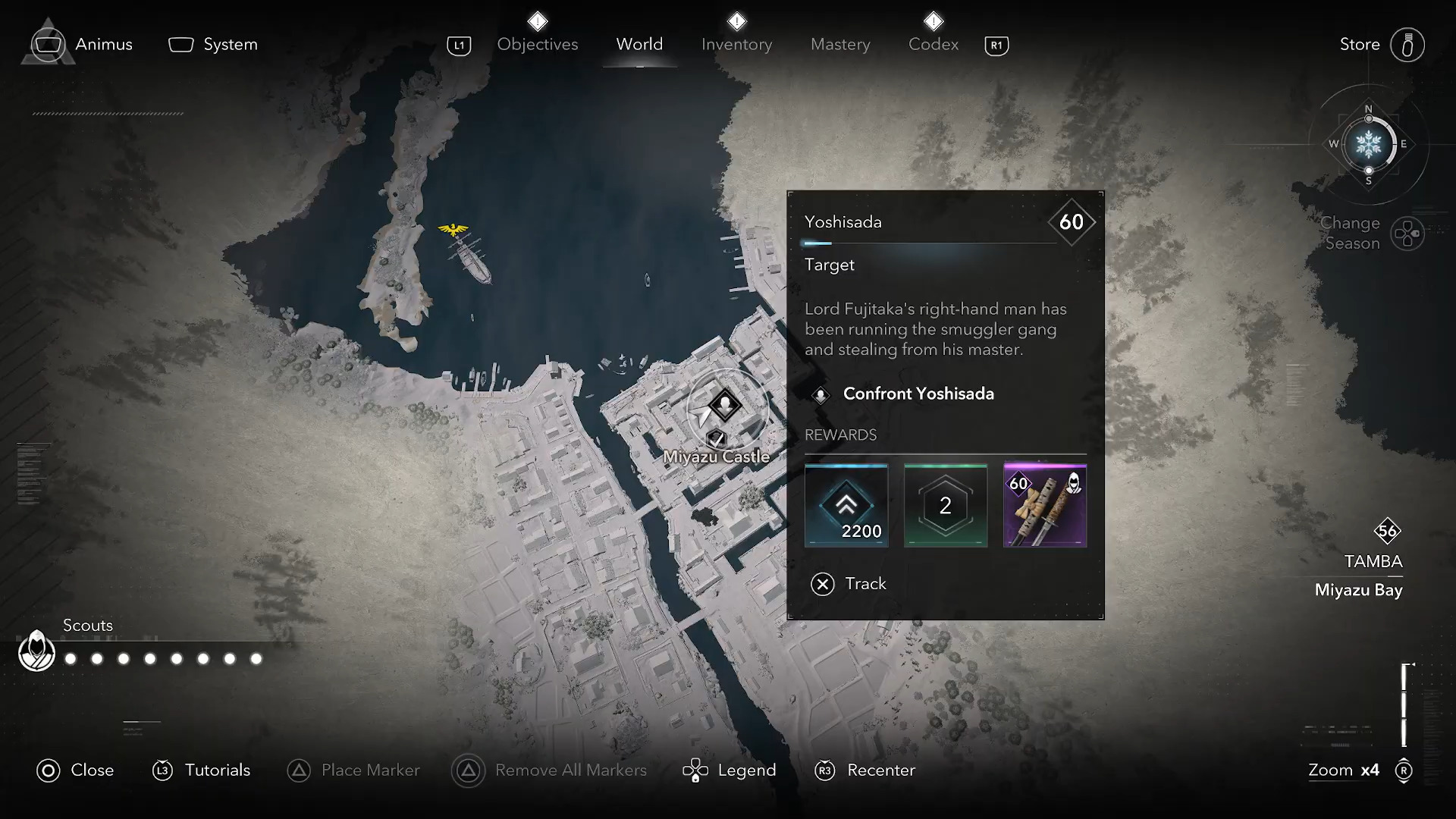 Head to Miyazu Castle (Image via Ubisoft and @ZaFrostPet/YouTube)