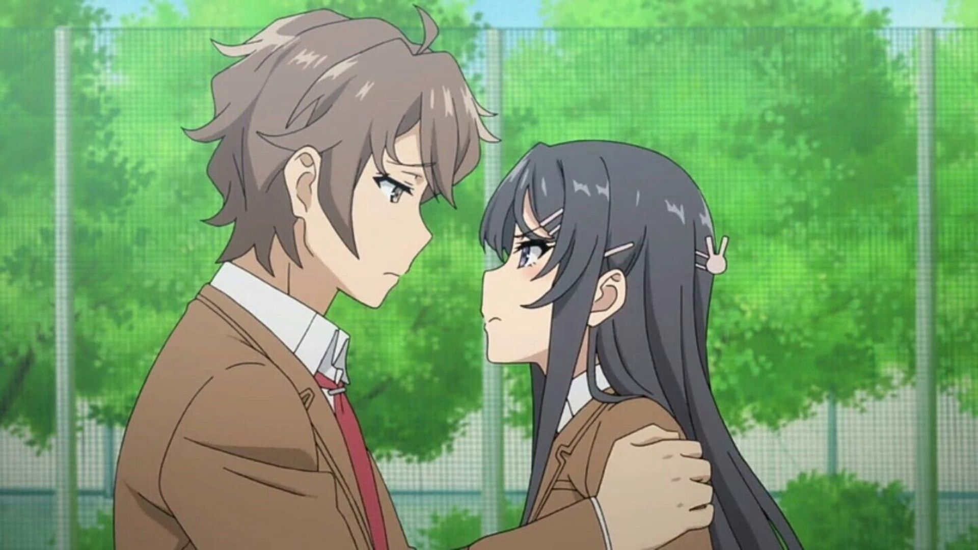 Sakuta and Mai as seen in the Rascal Does Not Dream of Bunny Girl Senpai anime (Image via Studio CloverWorks)
