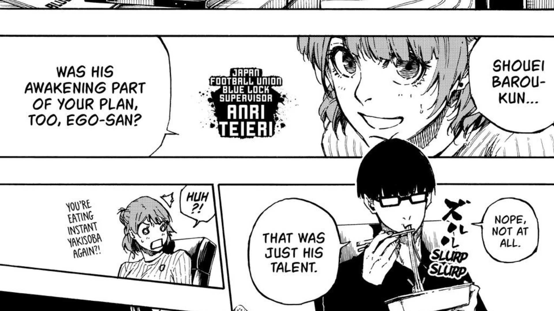 Anri and Ego as seen in the Blue Lock manga (Image via Kodansha)