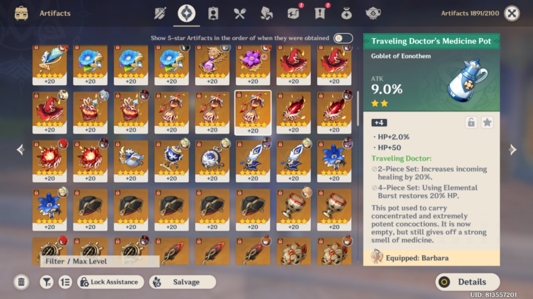 Want your inventory looking like this? (Image via MiHoYo/HoYoverse)